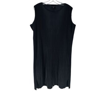 COS Dress Accordion Pleated Sleeveless Darkest Navy Blue Size S Oversized Boxy